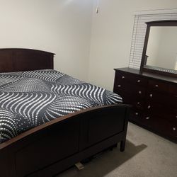 Queen Bed frame and Dresser W/ Mirror $250