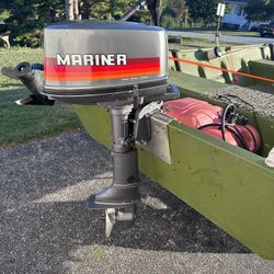 Mariner 5hp 2stroke  Outboard Motor Like New