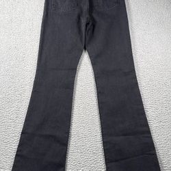Levis Premium Jeans Womens 25x33 Ribcage Boot Big E Black Boho Festival Hippie