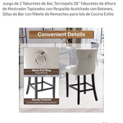 Set De 2 Barstools De Terciopelo 