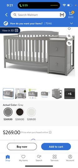 Delta Children Mason 6-in-1 Convertible Crib and Changer, Gray