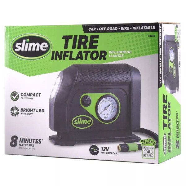 12V Auto Slime Tire Inflator, Portable Car Air Compressor, Inflate Toys Bike ...