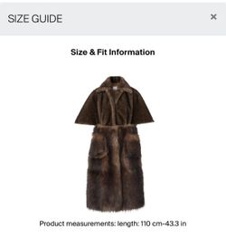 BURBERRY Brown Faux Fur Coat  - Size 4/6