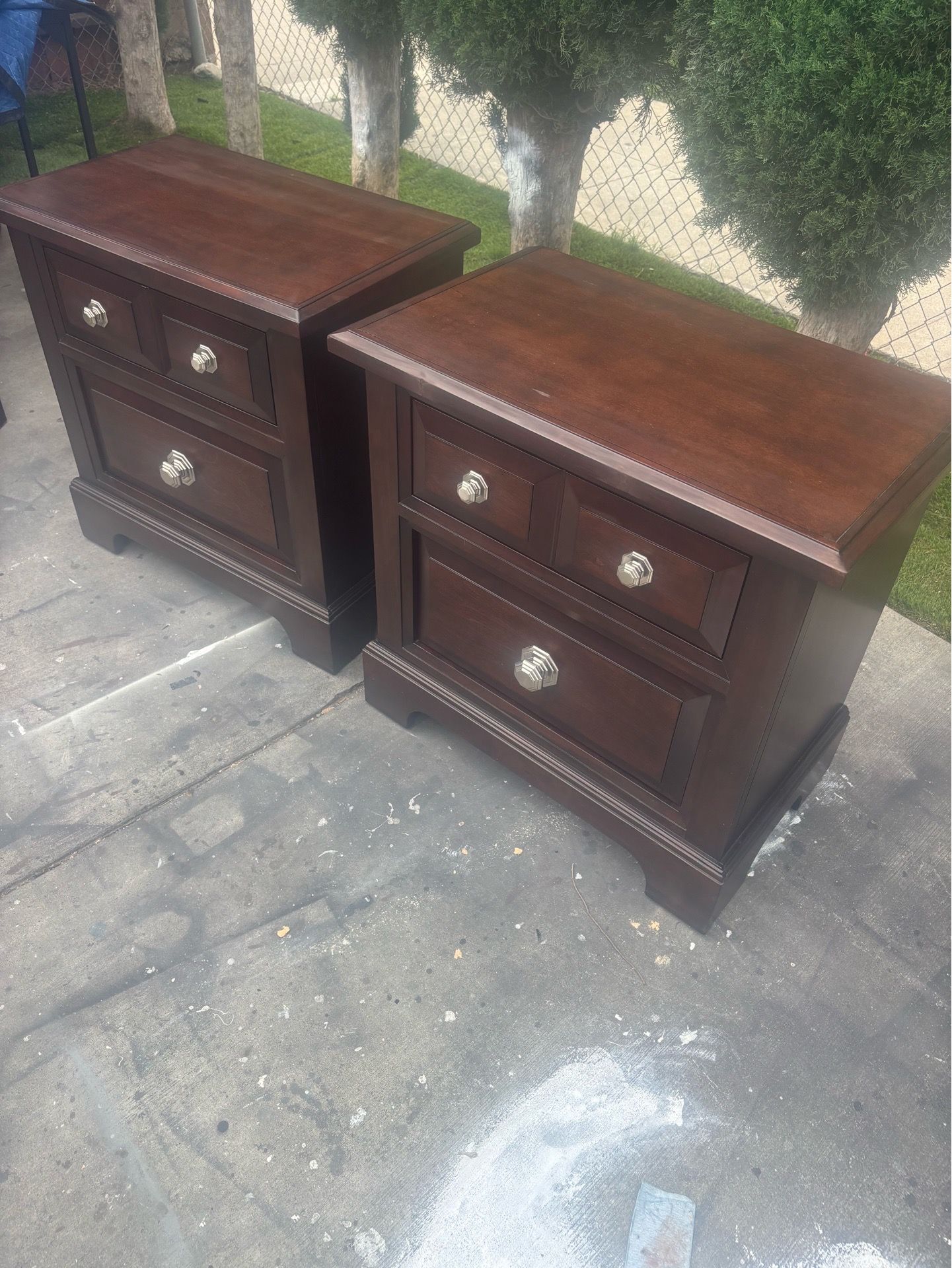 Two nightstands brown color