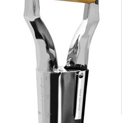 Gardtech Bulb Planter with Depth Mark for Digging, Garden 4 inch Depth Transplanter Tool with Short Wooden Handle, Stainless Steel Seed Release for Pl