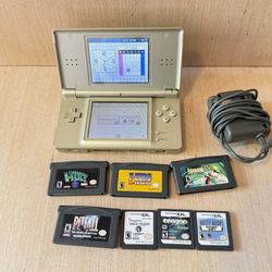 Nintendo DS Lite Handheld Console Gld Legend of Zelda Edition w/Char-7game Read!