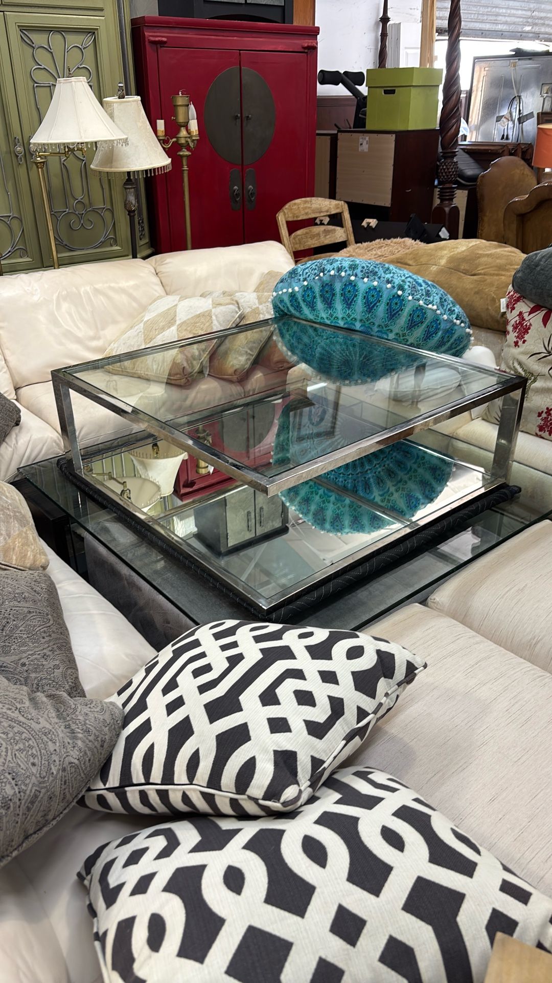 Coffee Table Modern Glass Steel