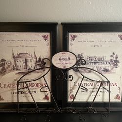 Wine Rack And Paintings 