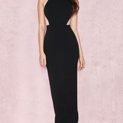 Black Open Back Maxi Dress