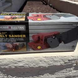 Chicago Electric Power Tools 3" x 21" Belt Sander with dust bag