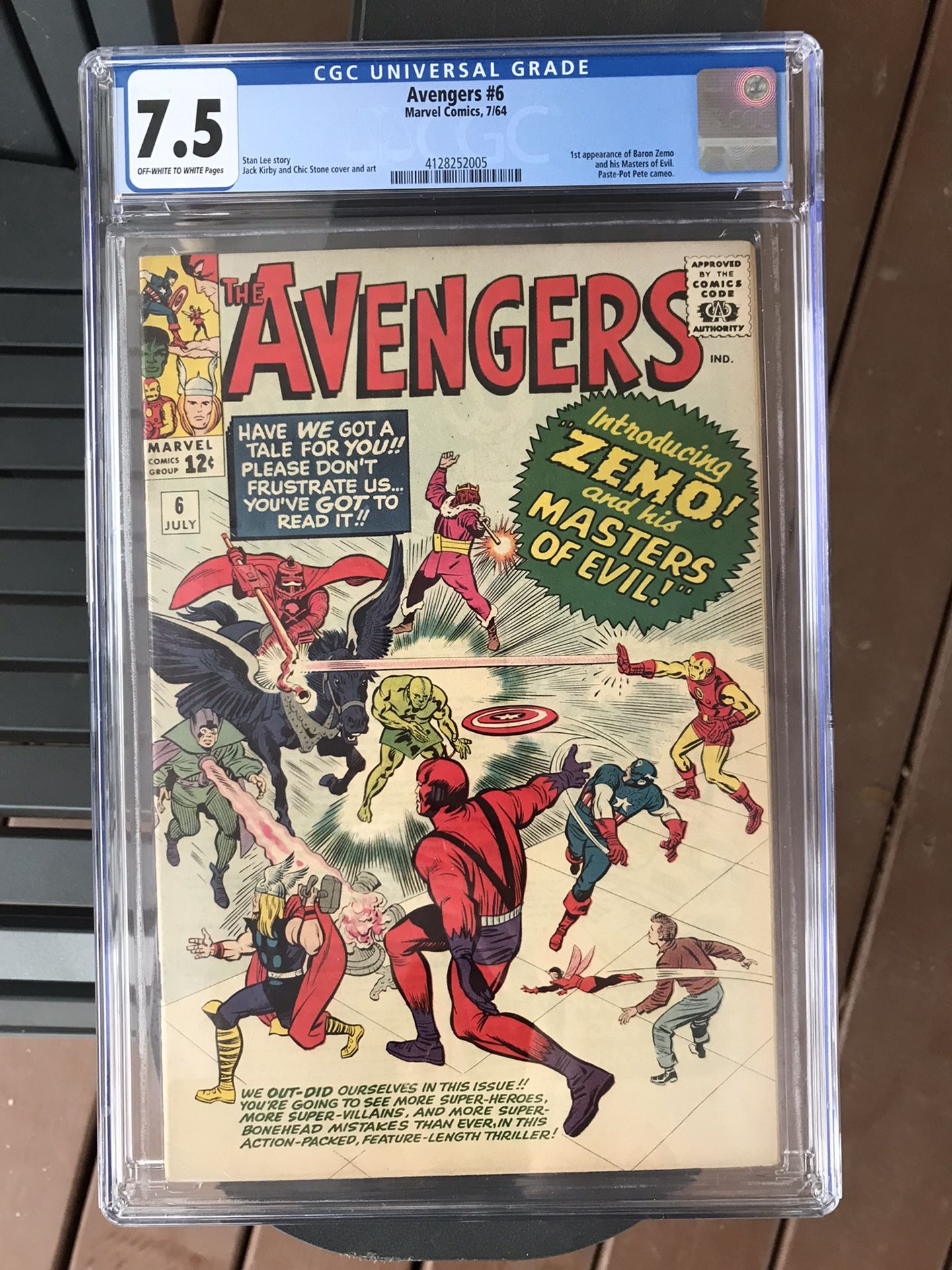 Avengers #6 (1964) CGC 7.5 — O/w To White Pages; 1st Baron Zemo & Masters Of Evil