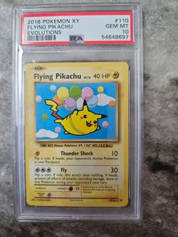 2016 Pokémon XY Evolutions Flying Pikachu Secret Rare 110/108 PSA 10