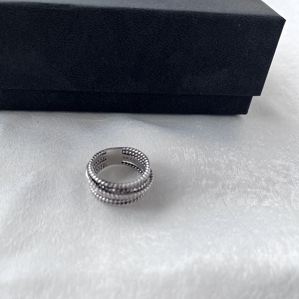 David Yurman Crossover Wide Ring With Diamonds