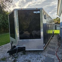 2019 black 32ft v nose enclosed trailer