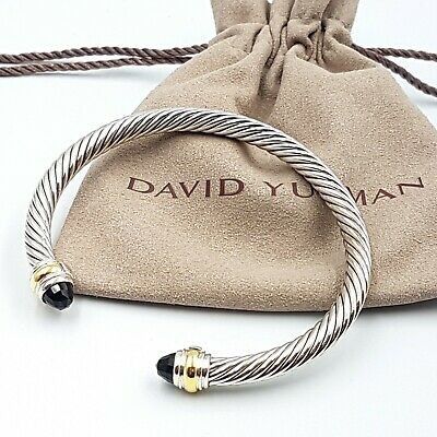 David Yurman 5mm Black Onyx Gold Bracelet