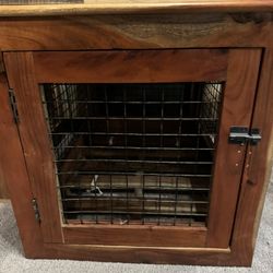 Acacia Wood Dog Kennel/side Table 