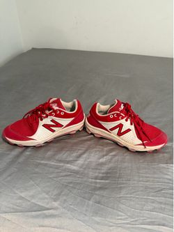 Like new red new balance cleats size10 m