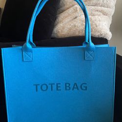 Large Blue Felth Tote Bag