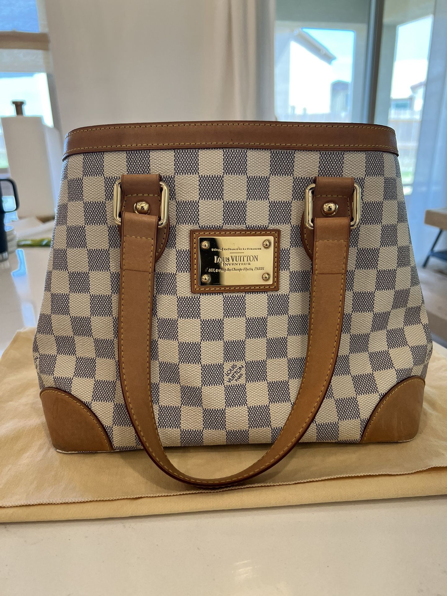 Hampstead PM Damier Azur – Keeks Designer Handbags