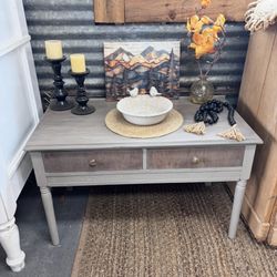 Antique Entry Table With Drawers Refinished