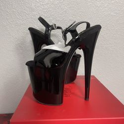 Black Stripper Heels