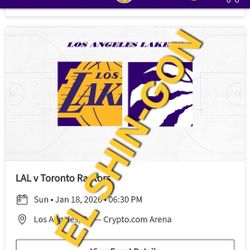 Lakers vs Raptors 4 Tickets Jan 18th Section 321 Row 6 $125 EA 