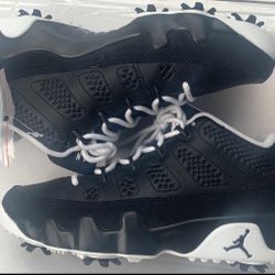  Air Jordan Retro 9 Black Baron Golf Shoes Kids  size 3.5 FN6930-001