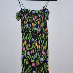 Urban Outfitters Sabrina Gauze Smocked Tulip Dress - Floral Summer Breezy Dress