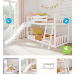 Max & Lilly Low Bunk Bed With Slide