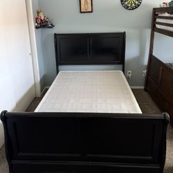 Black Full Sized Bed Frame + Box Spring