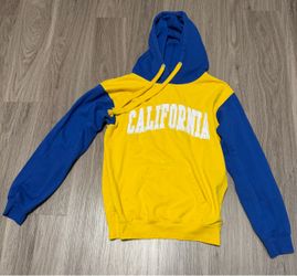 New York Popular California Hoodie Yellow/Blue Size Small