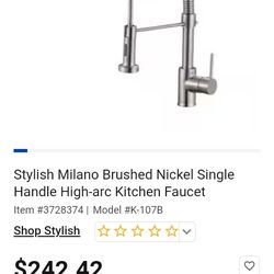  Milano Brushed Nickel Single Handle High-arc Kitchen Faucet

