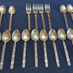 22 Piece Vintage Japan Stainless Steel Shell Pattern Flatware – 18 Spoons & 4 Forks 