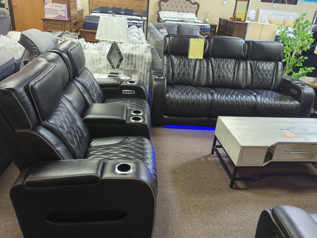 PWR RECLINING SOFA AND LOVESEAT SET