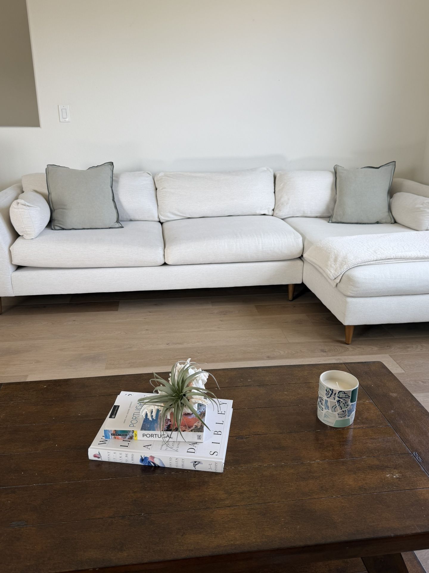 White Crate and Barrel Sectional Couch