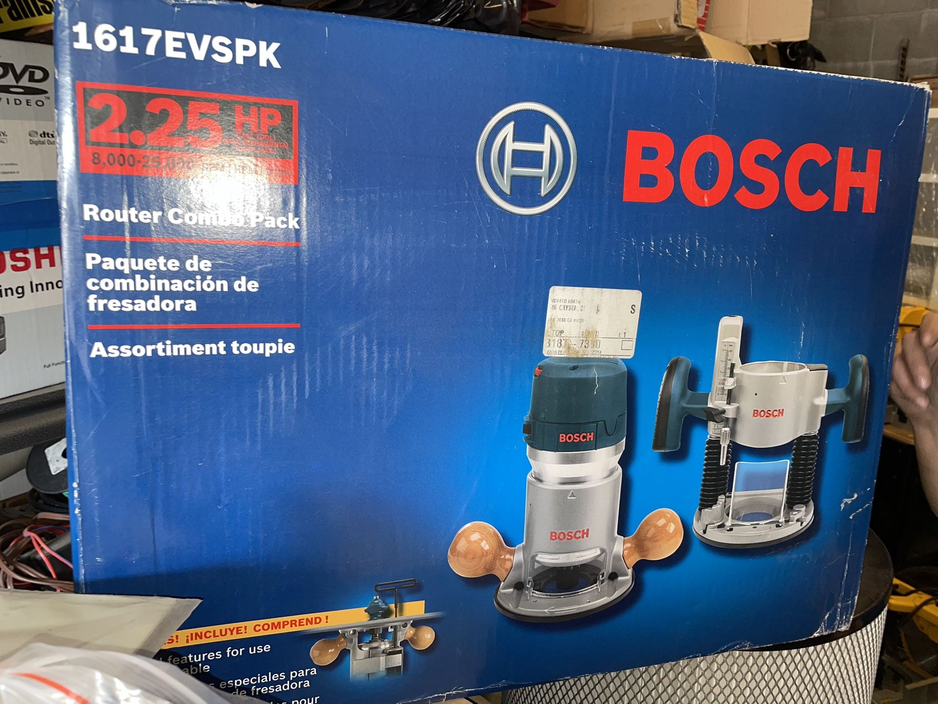 Bosch 1617EVSPK 2.25 Hp 12 Amp 25,000 Rpm Variable-Speed Fixed Base Router Kit Brand New Never Used