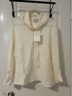 COS Drawstring mock-neck blouse, size 2/NWT