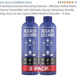 Clean Bean Universal Descaling Solution Effective Coffee Maker Cleaner Compatible w/ Delonghi, Keurig, Nespresso, Breville, Ninja Easy-to-Use 