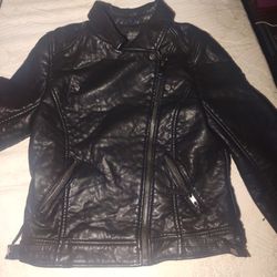 Leather Biker Coat