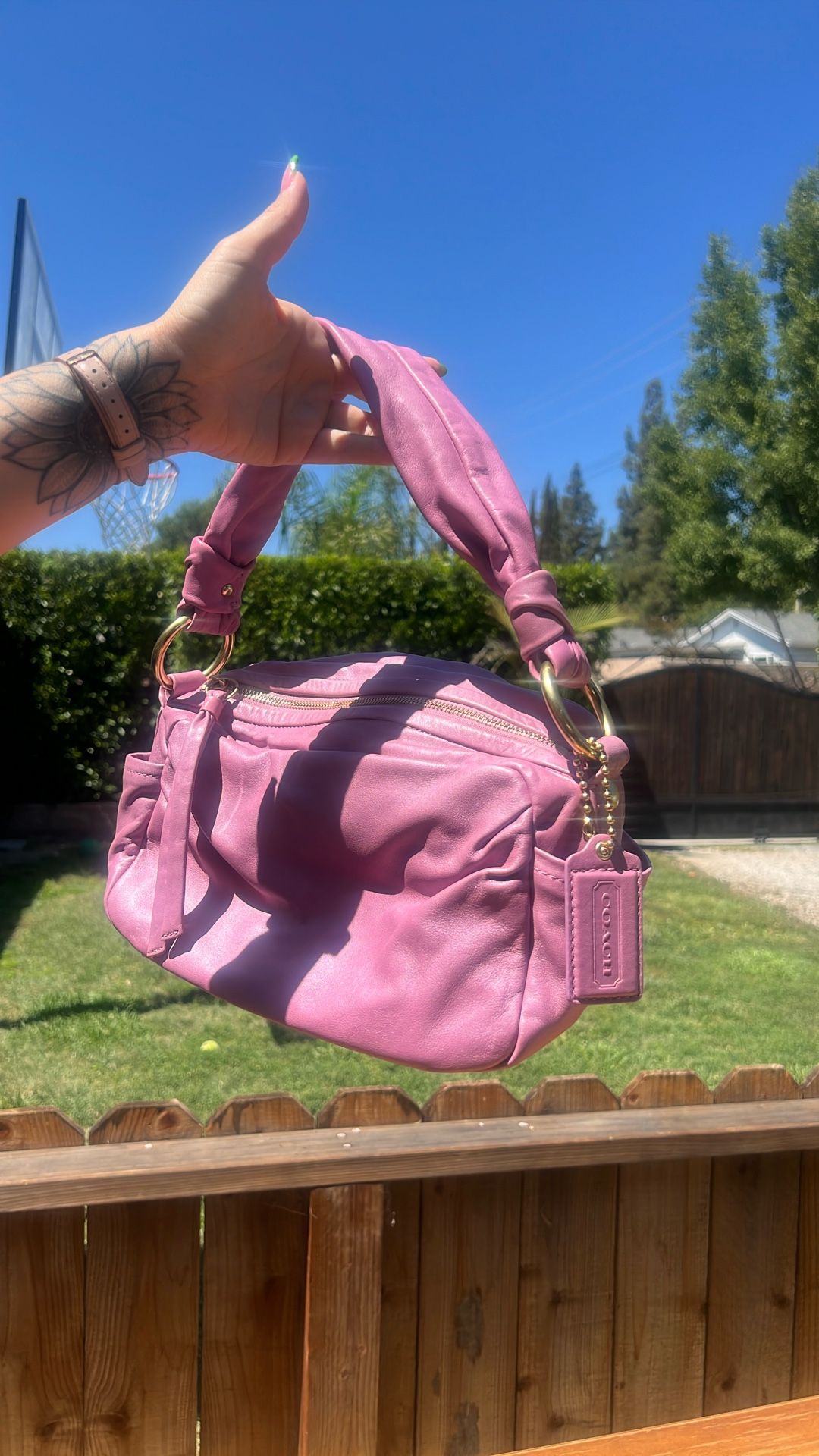Coach- Parker Leather Zip. Handbag 