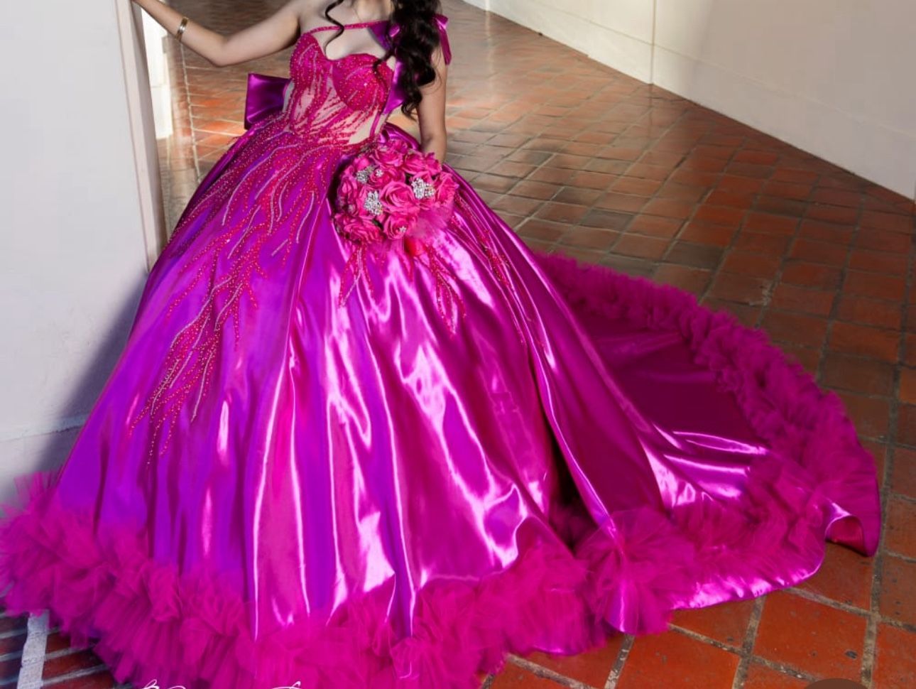 Hot Pink Quince Dress Size Small