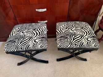 Stylish Zebra Print Ottoman Seating
