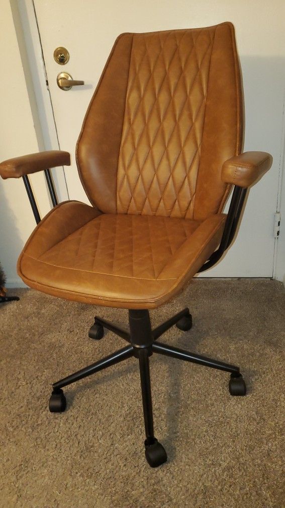 Brown Leather Desk Chair