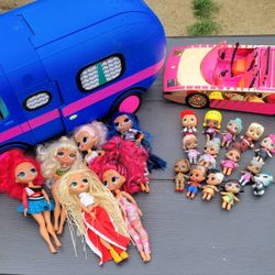 Lol Dolls  With Rv And Car 