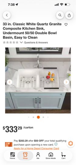 33 in. White Quartz Granite Undermount Double Bowl Kitchen Sink