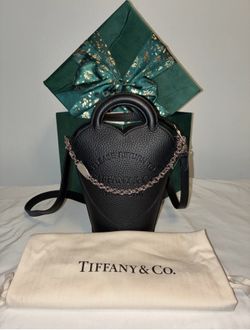 Authentic Tiffany & Co. *Return to Tiffany* Black Heart Crossbody Chain Bag- MSRP $1750