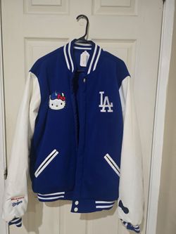 ⚾️!New MLB Los Angeles Dodgers Hello Kitty Reversible ( large) varsity poly jacket Men's/Woman