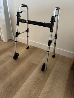 Loyoda folding  Walker with 2 Skis and  2 wheels