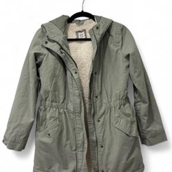 Gap Kids Sherpa-Lined Utility Parka Sage  Jacket Hooded Insulated size XL