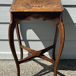 Antique Tiger Oak Side Table 27” x 16”